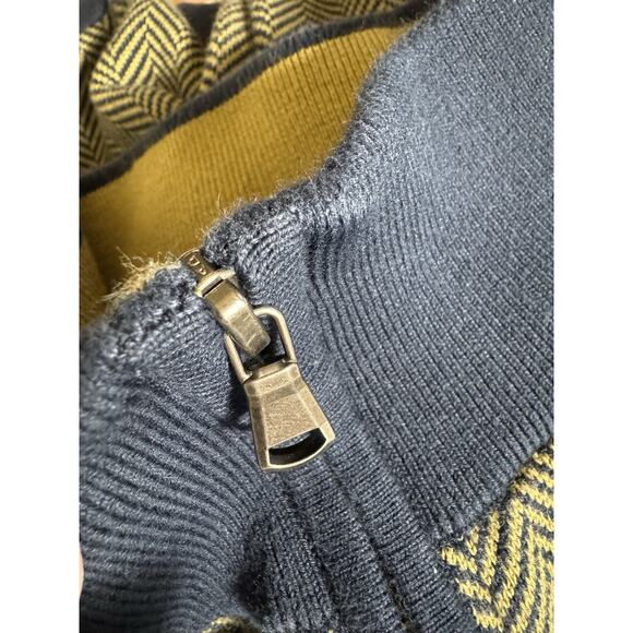 Lands End Mens L 42-44 Herringbone 1/4 Zip Cotton Preppy Pullover Sweater - Picture 6 of 9